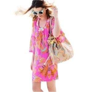 Trina Turk Dress Size 8 Silk Chiffon Egyptian Floral Bonita 20th‎ Anniversary